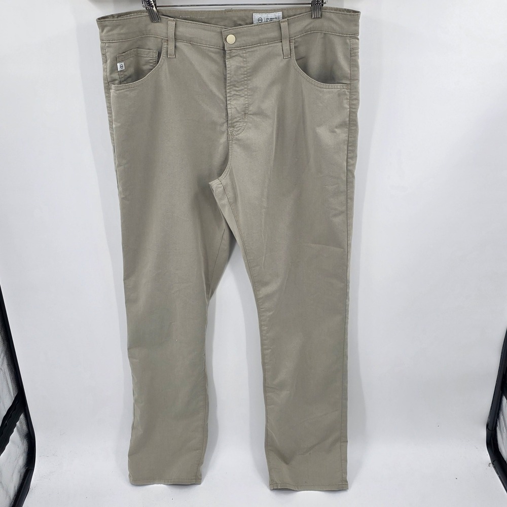 AG Adriano Goldschmied Everett Slim Straight Leg Pants Mens 38x32 Khaki Tan